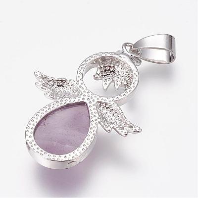 Natural Amethyst Pendants G-G651-A11-1