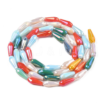 Electroplate Glass Beads Strands X-EGLA-Q026-013-1
