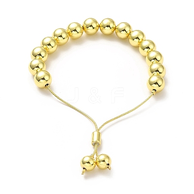 Rack Plating Brass Round Bead Slider Bracelets for Women LS-BJEW-M232-01G-D-1