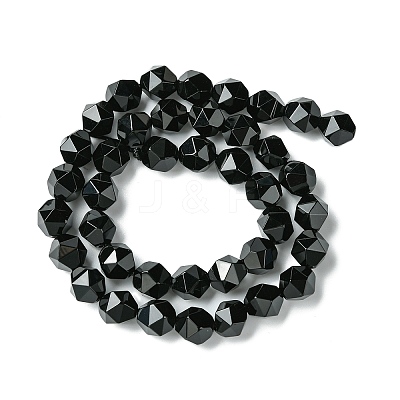 Natural Black Onyx Beads Strands G-K066-13-10mm-1