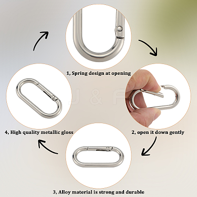 6Pcs Alloy Spring Gate Rings FIND-SP0001-24P-1