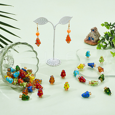 48Pcs 8 Colors Handmade Lampwork Bumpy Beads LAMP-PA0001-52-1