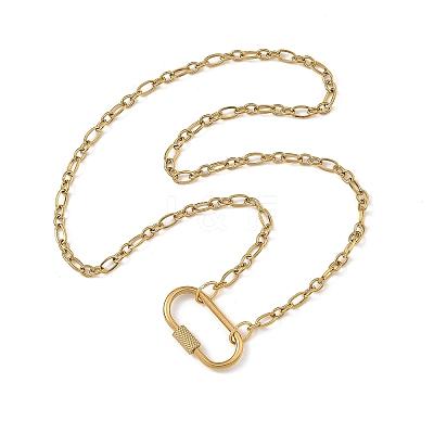 304 Stainless Steel Mother-Son Chain/Figaro Chain Necklaces for Women NJEW-JN06451-1