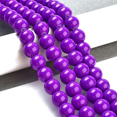 Painted Glass Bead Strands DGLA-S071-10mm-52-1