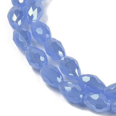 Opaque Solid Color Electroplate Glass Beads Strands EGLA-N013-J6mm-B06-1