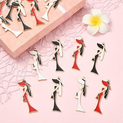 15Pcs 3 Colors Alloy Enamel Big Pendants ENAM-YW0008-92-1