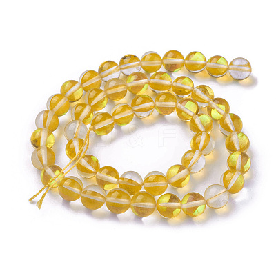 Synthetic Moonstone Beads Strands G-F143-8mm-14-1