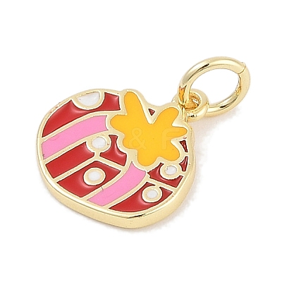 Christmas Brass Enamel Charms KK-Q028-71G-01-1