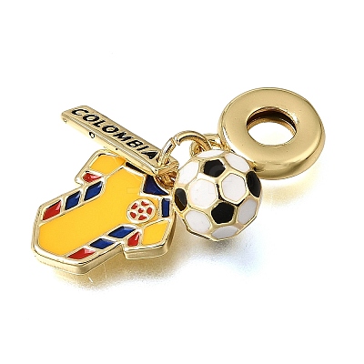 Football Theme Brass & Enamel European Dangle Charms KK-CBA8E93-01A-1