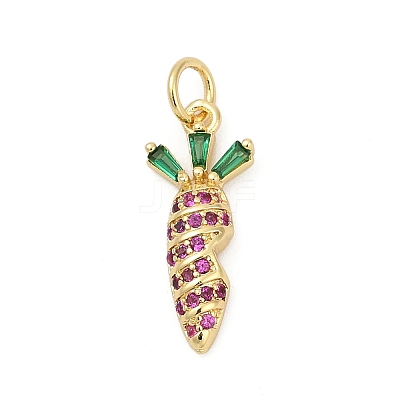Brass Pave Cubic Zirconia Pendants KK-U062-54G-1