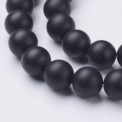Natural Black Agate Beads Strands X-G-D543-8mm-1