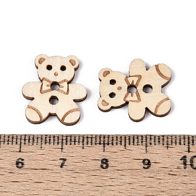 Bear Wood Buttons BUTT-T013-12B-1