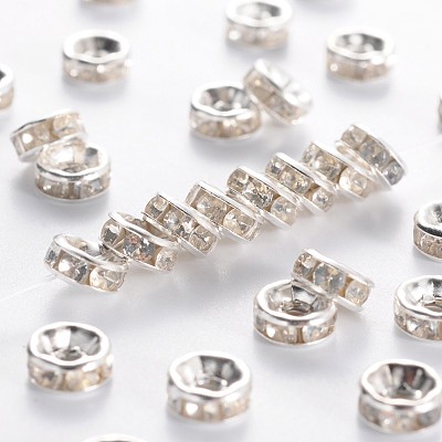 Iron Crystal Rhinestone Spacer Beads X-RB-A009-6MM-S-1