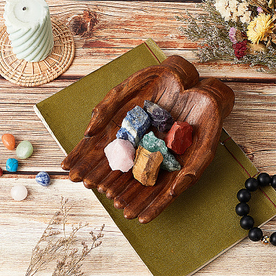 Wooden Buddha Hand Display Decorations AJEW-WH0304-38-1