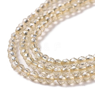 Transparent Electroplate Glass Beads Strands GLAA-H021-01A-PL02-1