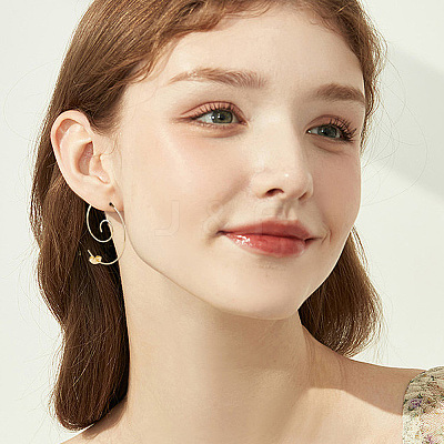 4 Pairs Brass Ear Studs EJEW-BBC0001-48-1