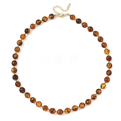 Natural Amber Beaded Necklaces NJEW-JN06656-1