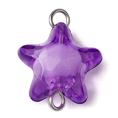 Transparent Acrylic Star Connector Charms PALLOY-JF02814-1