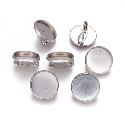 Tarnish Resistant 304 Stainless Steel Brooch Findings STAS-P227-40P-1