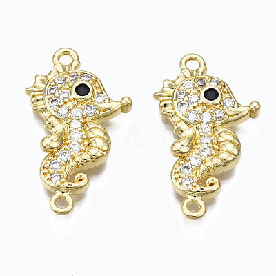 Brass Micro Pave Cubic Zirconia Links Connectors ZIRC-N039-114B-NF-1