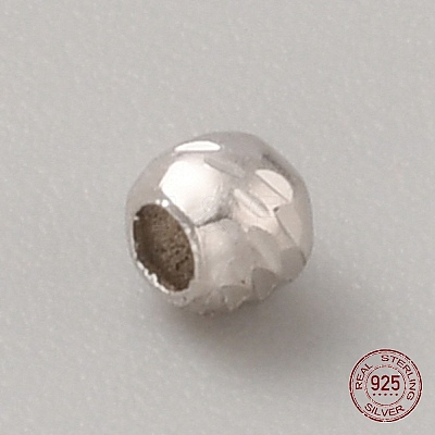 Rhodium Plated Sterling Silver Bead STER-WH0019-08A-P-1