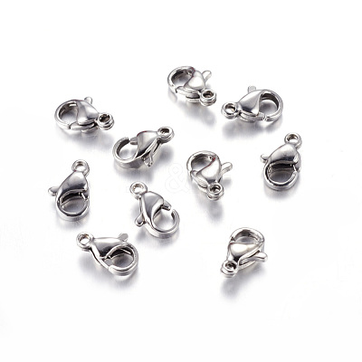 Tarnish Resistant 304 Stainless Steel Lobster Claw Clasps X-STAS-AB10-1