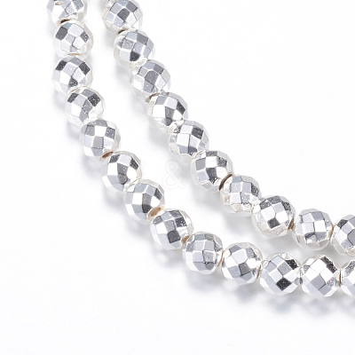 Electroplate Non-magnetic Synthetic Hematite Bead Strands G-Q465-22S-1