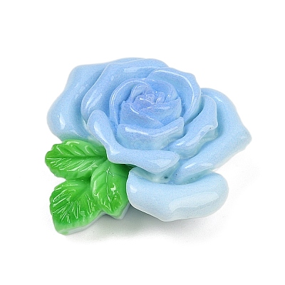 Opaque Resin Flowers Cabochons RESI-R463-02E-1