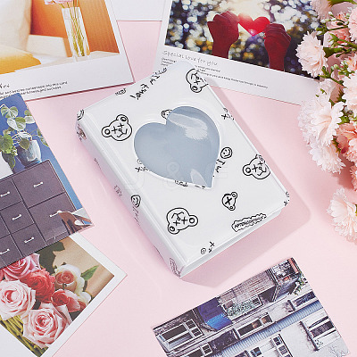 3 Inch PVC Mini Photo Album with Heart Window AJEW-WH0324-86B-1