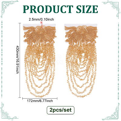 2Pcs Polyester Fringe Shoulder Applique DIY-ME0003-80C-1