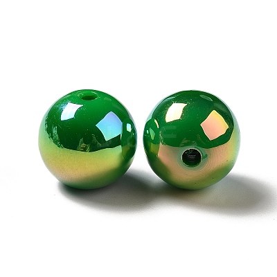 UV Plating Rainbow Iridescent Acrylic Beads PACR-D070-01G-1