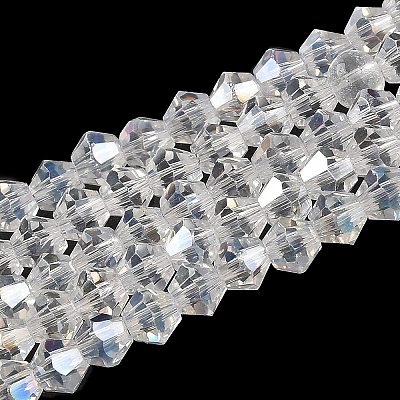 Transparent Electroplate Glass Beads Strands GLAA-F029-3mm-A13-1