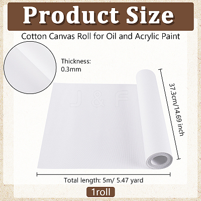 Cotton Canvas Roll for Oil and Acrylic Paint DIY-WH0304-962A-1
