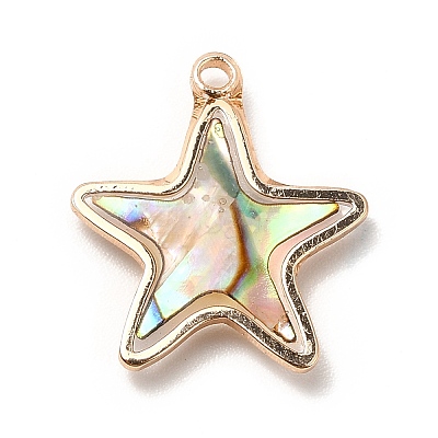 Brass Enamel Pendants KK-K252-10G-09-1
