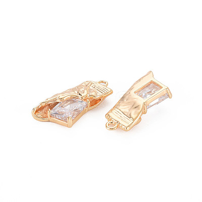 Brass Micro Pave Cubic Zirconia Pendants KK-N232-292-1