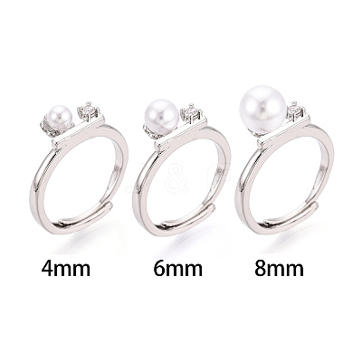 Flower Brass Micro Pave Cubic Zirconia Cup Peg Ring Settings KK-N274-31P-1