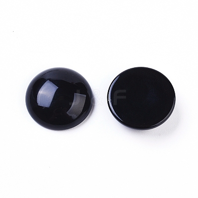 Natural Dyed & Heated Black Agate Cabochons X-G-L510-12C-03-1