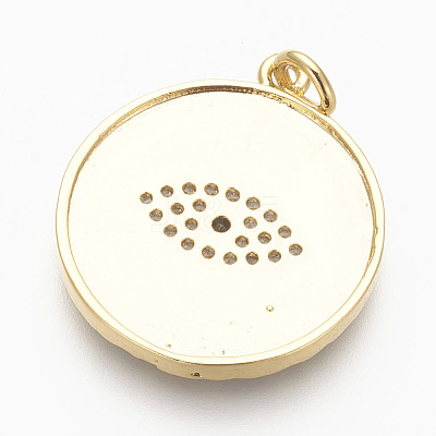Brass Micro Pave Cubic Zirconia Pendants KK-P156-06G-NR-1