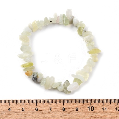 Unisex Chip Natural New Jade Beaded Stretch Bracelets BJEW-S143-50-1