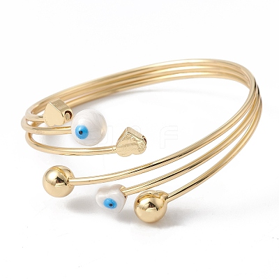 Brass Cuff Bangles BJEW-A134-01G-08-1