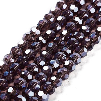 Electroplate Transparent Glass Beads Strands EGLA-A035-T6mm-A13-1