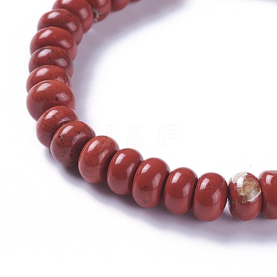 Adjustable Natural Red Jasper Braided Bead Bracelets BJEW-F369-A07-1