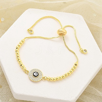 Brass Micro Pave Cubic Zirconia Slider Bracelets for Women BJEW-S158-08G-01-1
