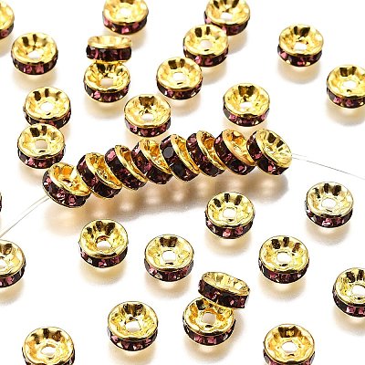 Brass Rhinestone Spacer Beads RB-A014-Z8mm-10G-1