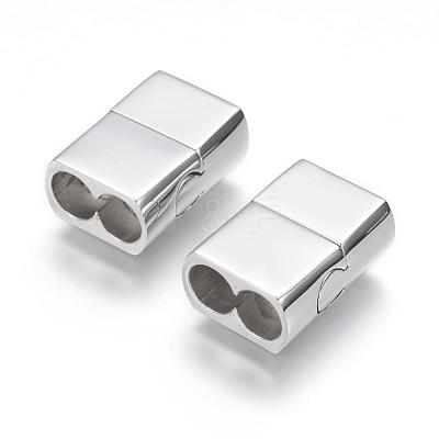 Tarnish Resistant 304 Stainless Steel Magnetic Clasps with Glue-in Ends STAS-G143-52P-1