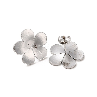 Non-Tarnish Flower 304 Stainless Steel Stud Earrings for Women EJEW-L272-031P-01-1