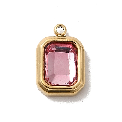 304 Stainless Steel Glass Pendants STAS-L022-062G-06-1