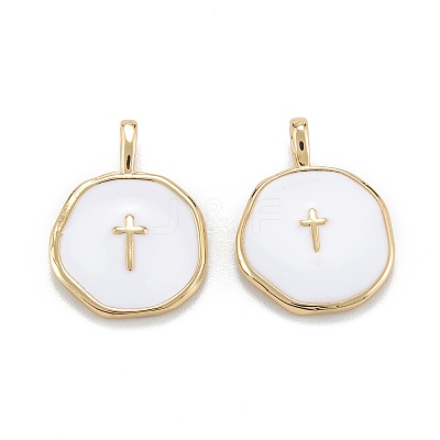 Brass Enamel Pendants X-KK-A155-09G-1