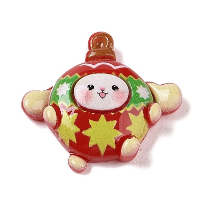 Christmas Rabbit Theme Opaque Resin Decoden Cabochons RESI-S397-01C-1