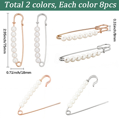 16Pcs 2 Colors Iron Kilt Pins JEWB-SC0001-89-1
